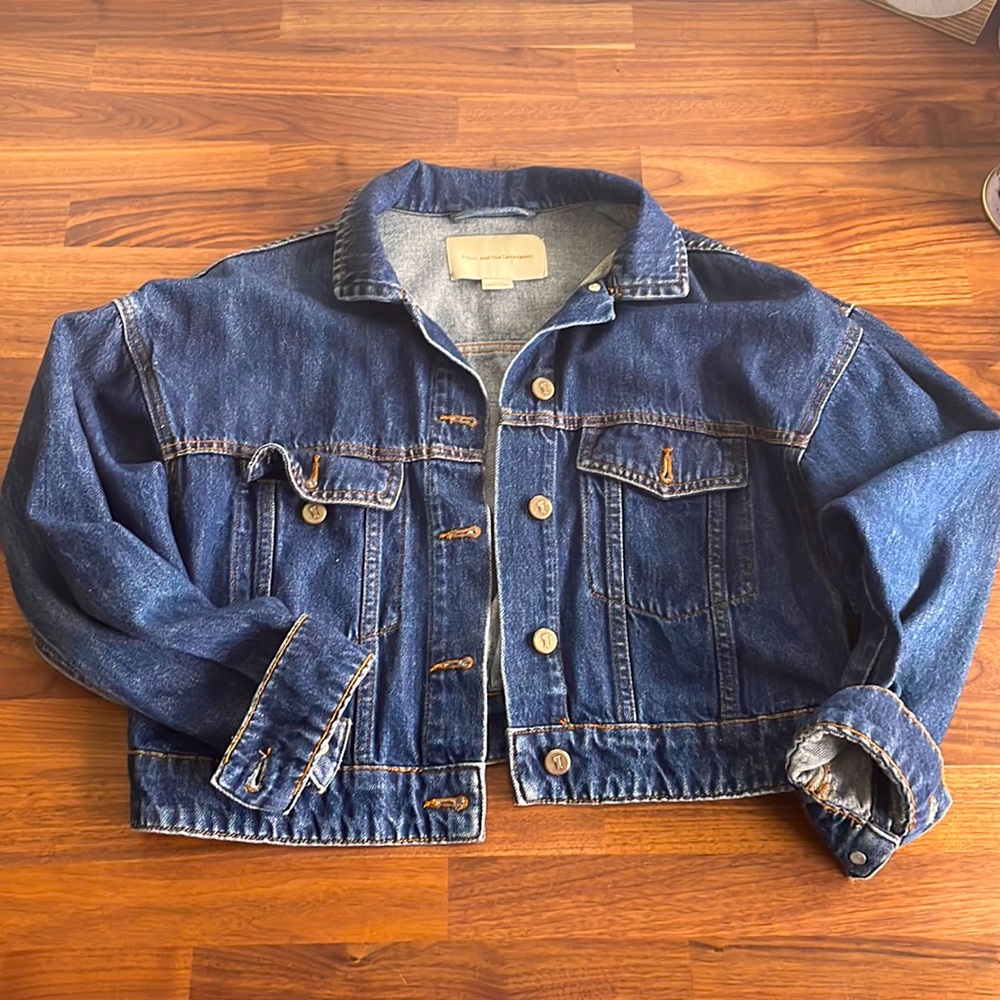 Anthro slouchy jean jacket